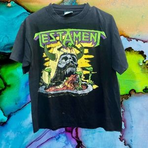 vintage 1991 TESTAMENT Band single stitch double sided graphic tee shirt LARGE